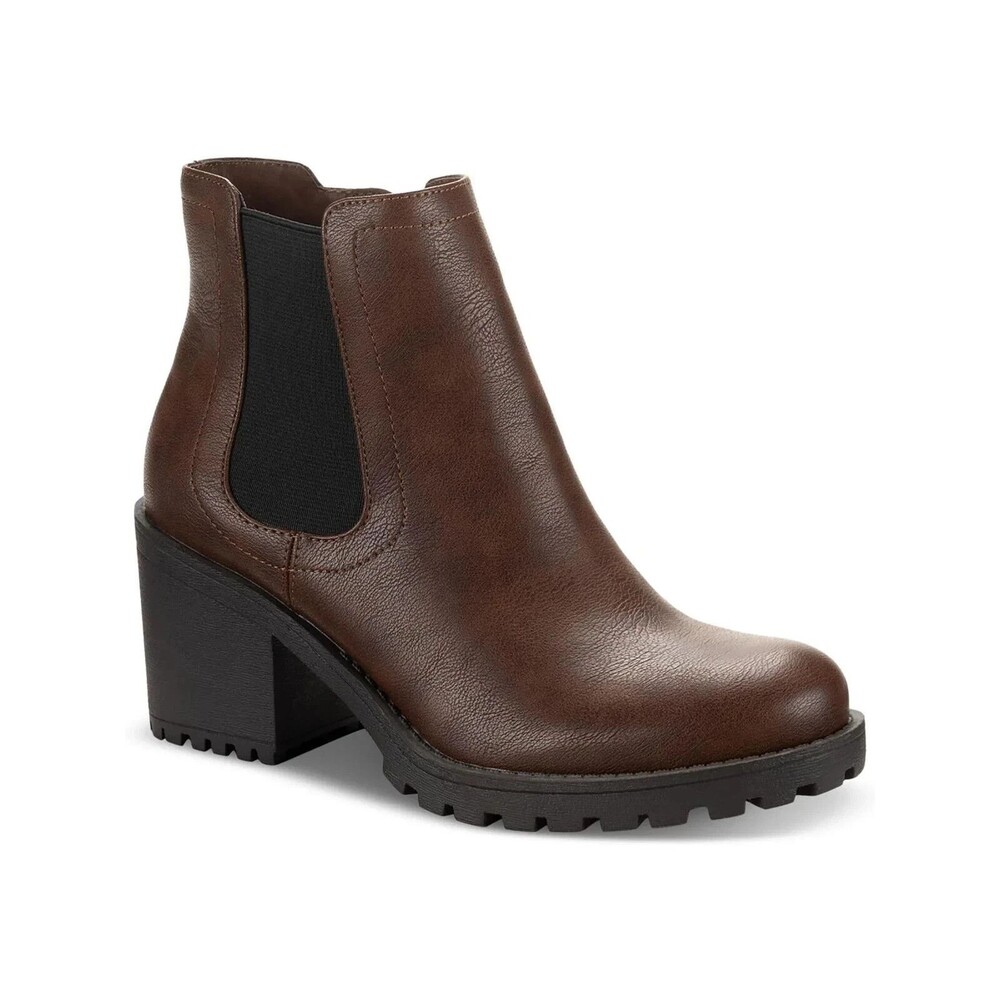 Sun + Stone Women's Morghan Lug Sole Block-Heel Booties Size 9.5 M